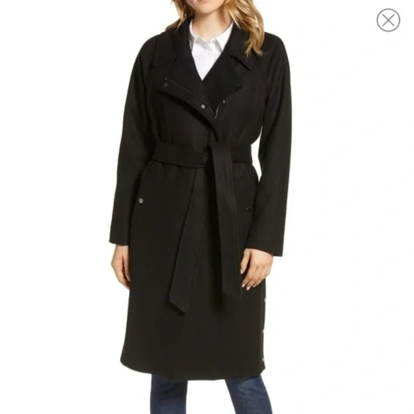 Andrew Marc Wool Blend Trench Coat - Picture 2 of 5